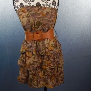 Mine brown floral dainty dress